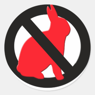 Sticker Rond Aucun lapin autorisé