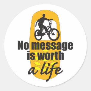Sticker Rond Aucun message vaut la vie