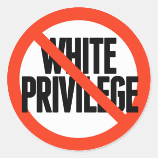 Sticker Rond Aucun privilège blanc