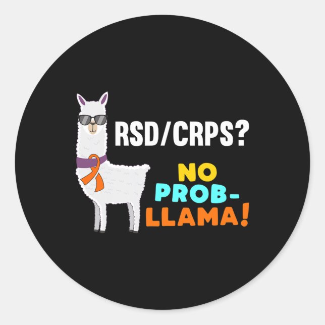 Sticker Rond Aucun Prob-llama Rsd Crps Guerrier Survivor Sensib (Devant)