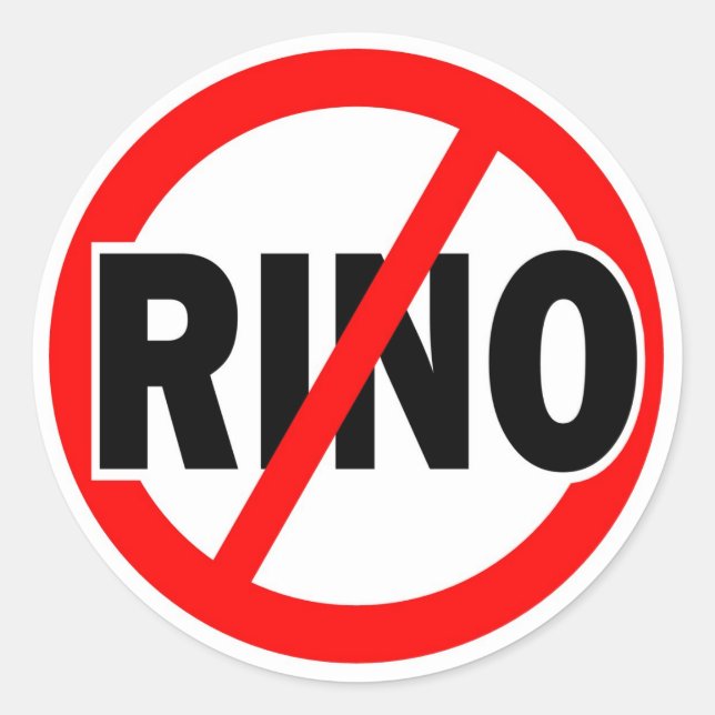 STICKER ROND AUCUN RINO - (Devant)