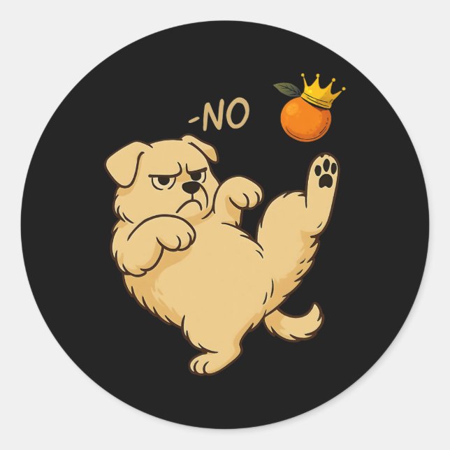 Sticker Rond Aucun roi en Amérique Chien (Devant)
