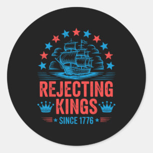 Sticker Rond Aucun Rois En Amérique Chemise Rejetant Les Rois P