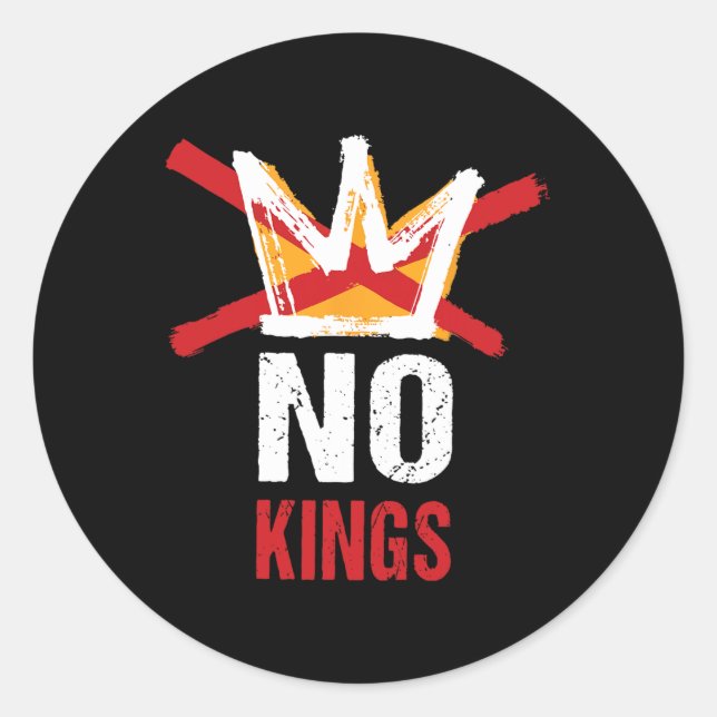 Sticker Rond Aucun Rois En Amérique Depuis 1776 Anti Monarchy O (Devant)