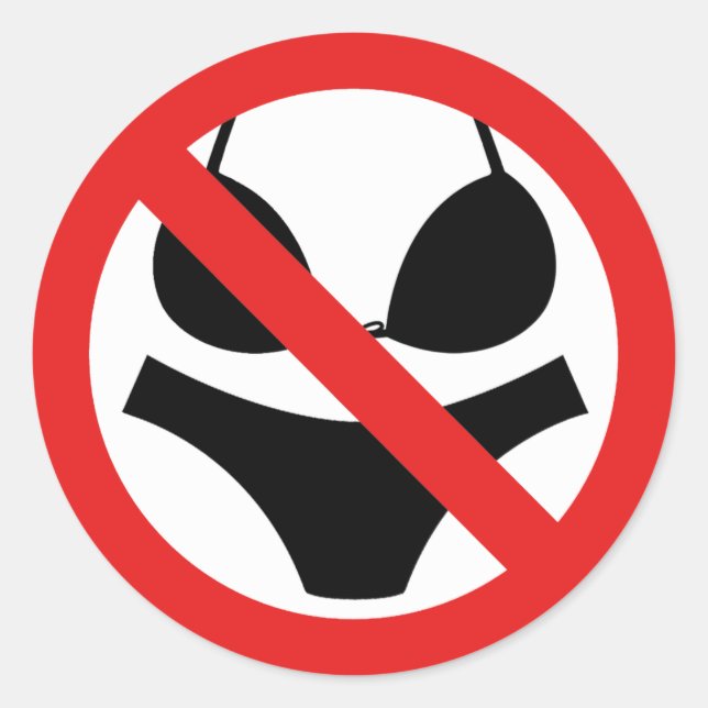 Sticker Rond Aucun signe textile/costume de bain (Devant)