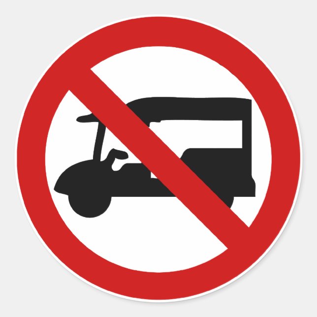 Sticker Rond AUCUN TAXI Tuk-Tuk ⚠ Route de Thaïlande ⚠ (Devant)