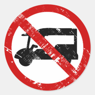 Sticker Rond AUCUN TAXI Tuk-Tuk Vintage ⚠ Thai Road Sign ⚠