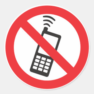 Sticker Rond Aucun téléphone autorisé
