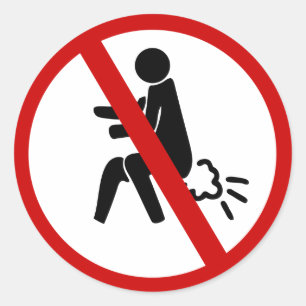 Sticker Rond AUCUN ⚠ thaïlandais drôle de signe de toilette