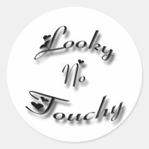 Sticker Rond Aucun Touchy noir