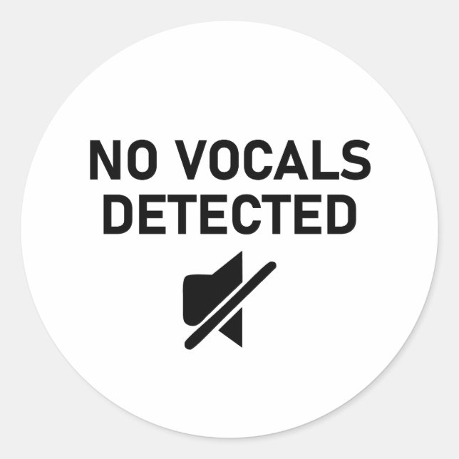 Sticker Rond Aucun volume détecté Conception audio minimale (Devant)