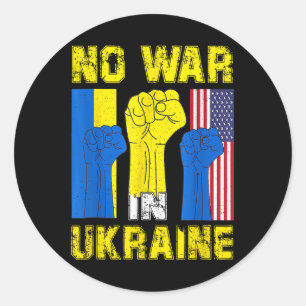 Sticker Rond Aucune Guerre En Ukraine Ne Soutient Le Drapeau Am