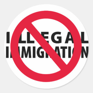 Sticker Rond Aucune immigration illégale