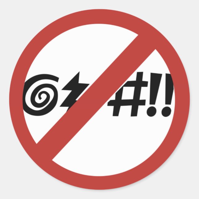 Sticker Rond Aucune malédiction autorisée, Signal, Virginie, Ét (Devant)