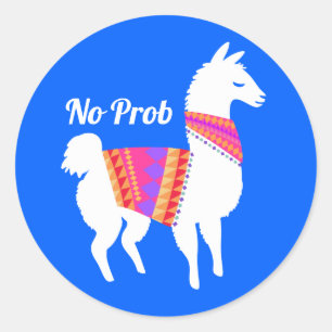 Sticker Rond Aucune partie mignonne de lama de Prob
