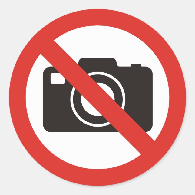 Sticker Rond Aucune photo autorisée (Devant)