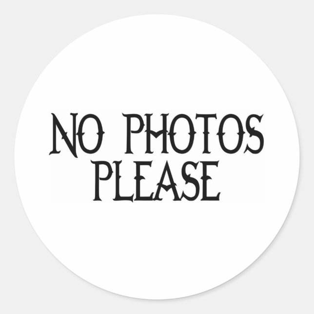 STICKER ROND AUCUNE PHOTO S'IL VOUS PLAÎT (Devant)