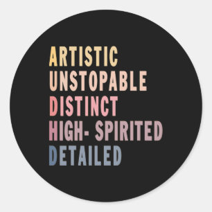 Sticker Rond Audhd Autisme Adhd Spectre Autiste Neurodiversité