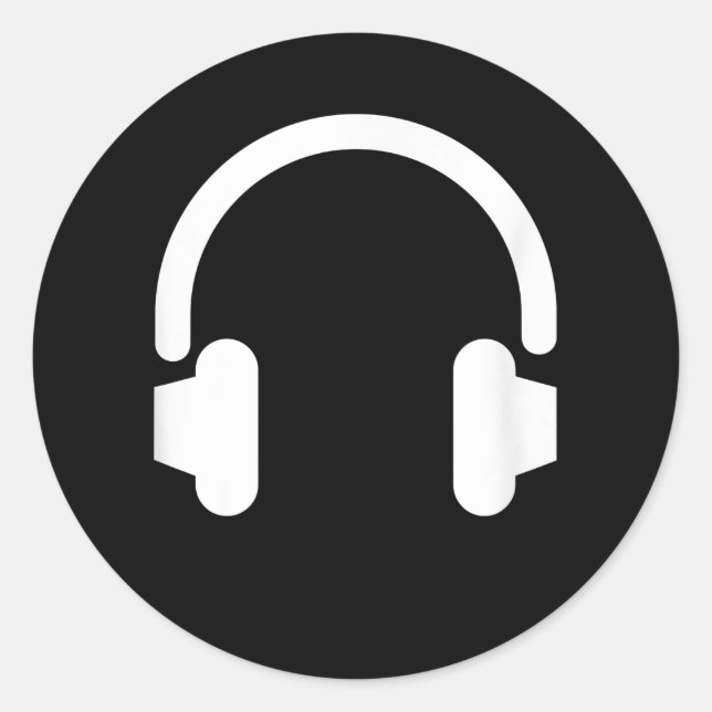 Sticker Rond Audio Engineer Audiophile Dj Music Lover casque (Devant)
