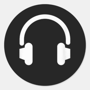 Sticker Rond Audio Engineer Audiophile Dj Music Lover casque