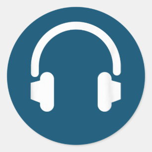 Sticker Rond Audio Engineer Audiophile Dj Music Lover casque