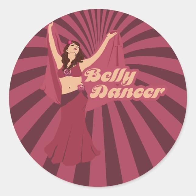 Sticker Rond Audrey Love Danseuse du ventre (Devant)