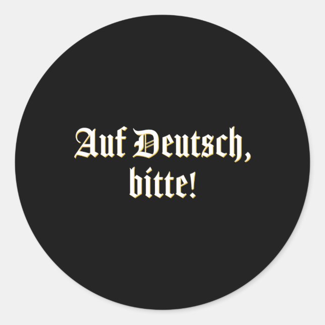 Sticker Rond Auf Deutsch Bitte Ger Professeur (Devant)