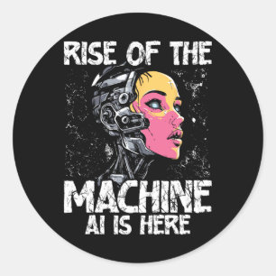 Sticker Rond Augmentation De La Conception Hybride De Robot Hum