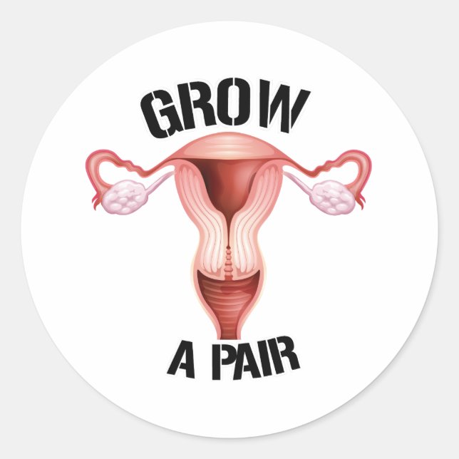 Sticker Rond Augmenter une paire d'ovaires (Devant)