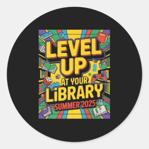 Sticker Rond Augmentez Vos Compétences À La Bibliothèque Été 20
