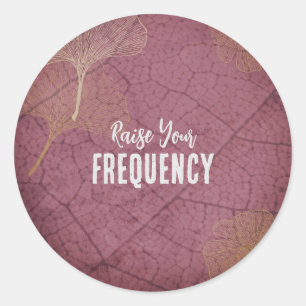 Sticker Rond Augmentez votre devis de fréquence sur les Feuille