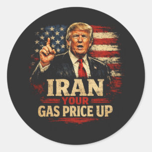 Sticker Rond Augmentez Votre Prix du Gaz Iran