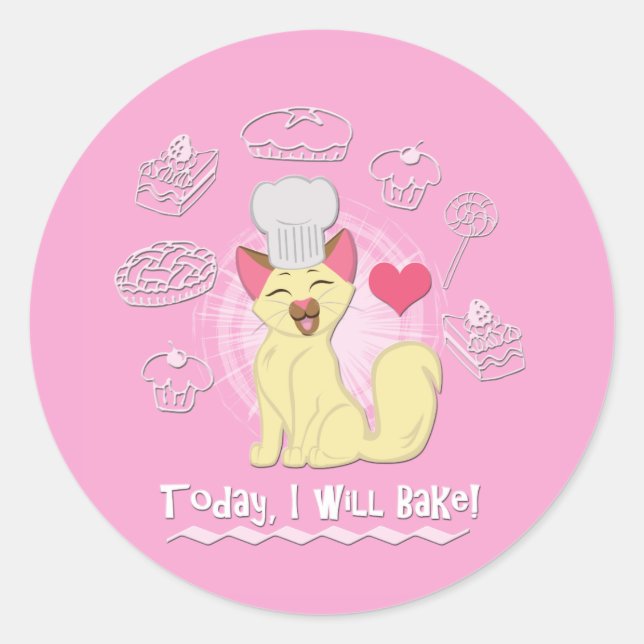 Sticker Rond Aujourd'Hui, Je Vais Cuire ! (Devant)