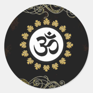 Sticker Rond Aum - Om - Symbole sacré hindou
