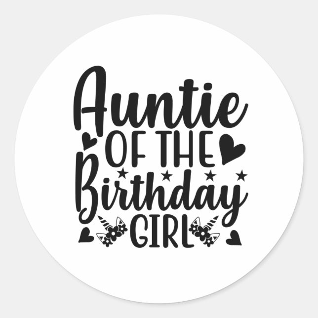 Sticker Rond Auntie of the birthday girl (Devant)