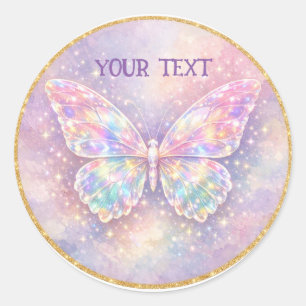 Sticker Rond Aura de papillon holographique