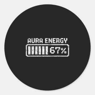 Sticker Rond Aura Énergie Six Sept 67 Mème