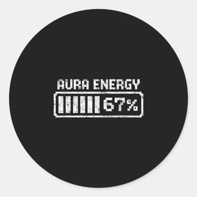 Sticker Rond Aura Énergie Six Sept 67 Mème  (Devant)