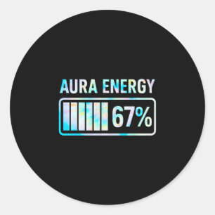 Sticker Rond Aura Energy 67 67 Six Sept Mèmes