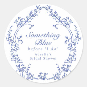 Sticker Rond AURELIA Chinoiserie Something Blue Enterrement de 