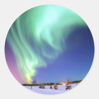 Sticker Rond Aurora à Bear Lake.
