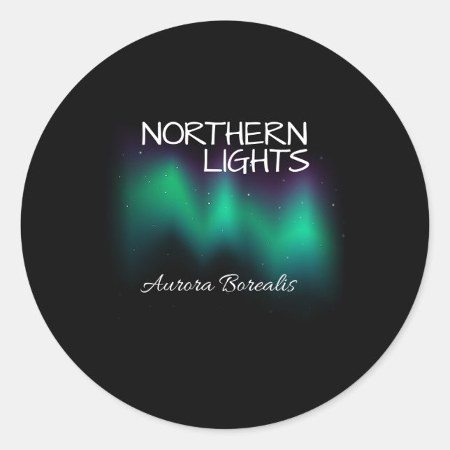 Sticker Rond aurora boréale (Devant)