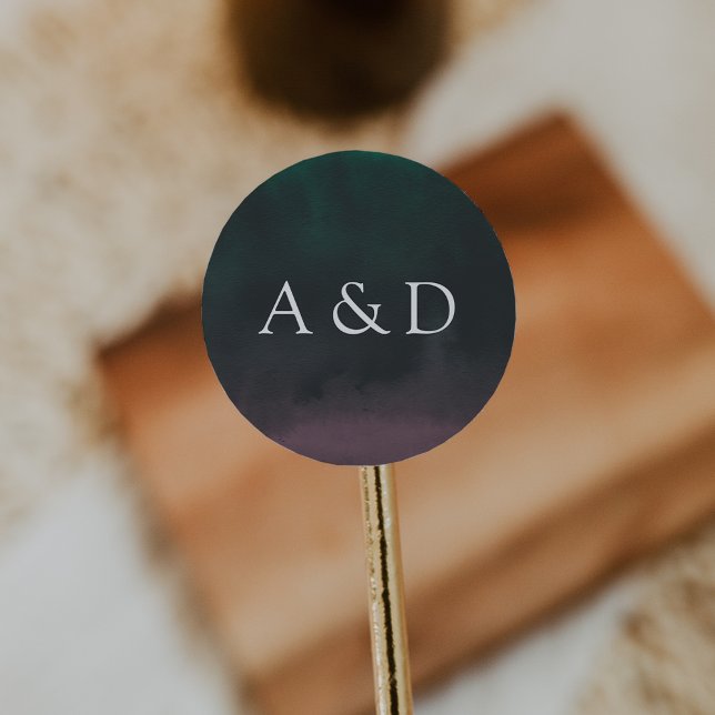 Sticker Rond Aurora | Monogramme Mariage auriculaire nord (Créateur téléchargé)