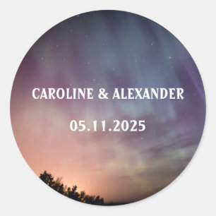 Sticker Rond aurores boréales Aurora Borealis Mariage de ciel n