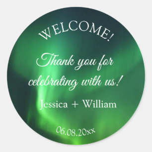 Sticker Rond aurores boréales Aurora Mariage