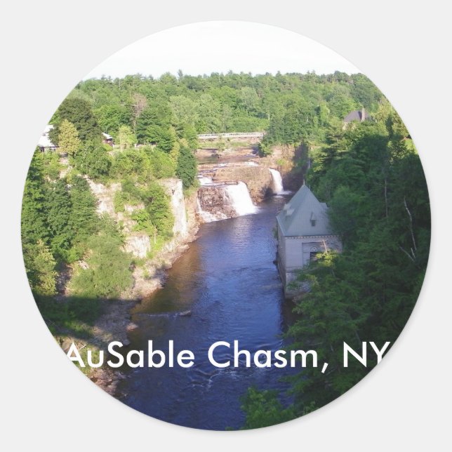 Sticker Rond AuSable Chasm, NY (Devant)