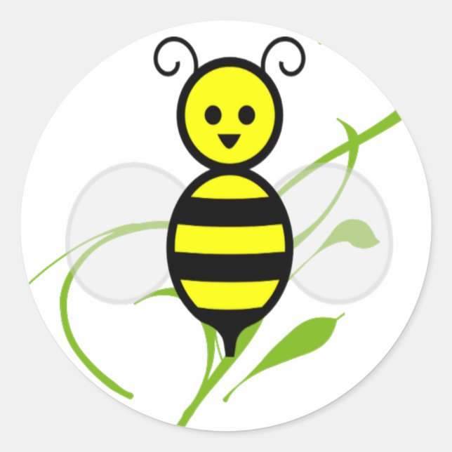 Sticker Rond Aussi Occupé Qu'Une Abeille (Devant)