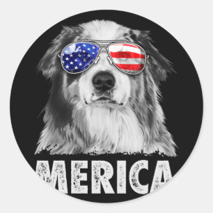 Sticker Rond Aussie berger australien 4 juillet merica