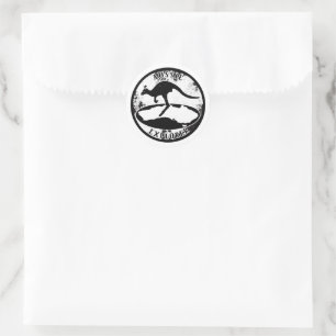 Sticker Rond Aussie Explorer en grunge
