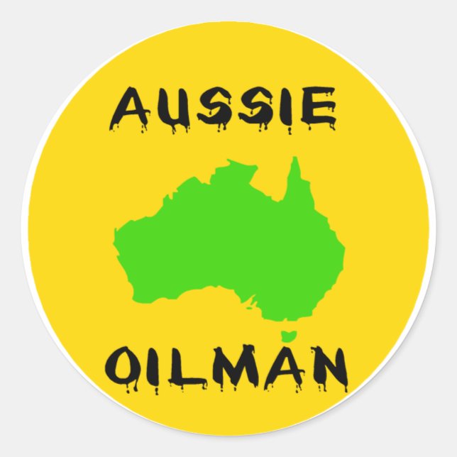 Sticker Rond Aussie Oilman (Devant)